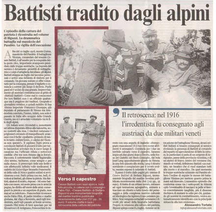 Cesare Battisti, tradito dagli Alpini